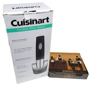 Cuisinart‎ Cordless Wine Opener Aerator Pump Vaccum Stoppers Rechargeable Set